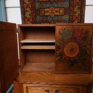 Hand-Painted Floral Wall Cabinet