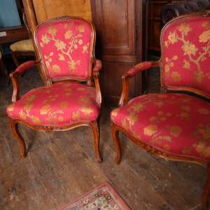 Louis XV-style bergère chairs
